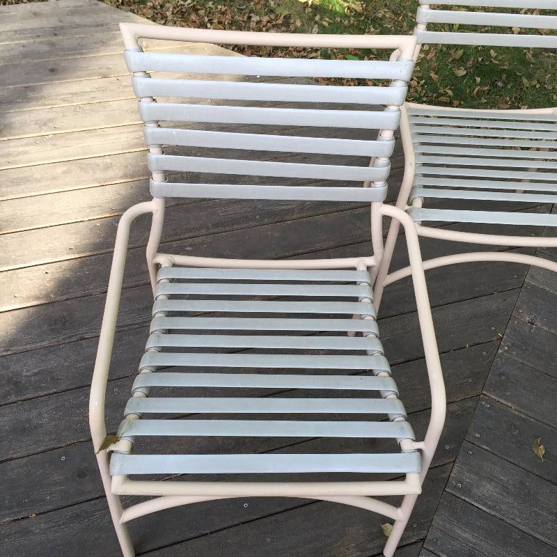 lot 091 image: RARE Mid Century Modern Vintage Quality Tropitone Outdoor Sunroom Patio Deck Table & WOW 6 Slat Seating Chairs Furniture Tropical Cabana Club - XLNT