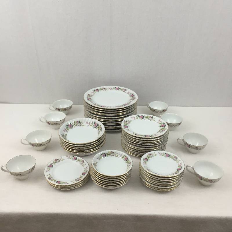 53 Piece Service Set Dinnerware 1960's Regency Rose Creative Fine China