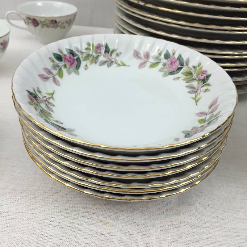 53 Piece Service Set Dinnerware 1960's Regency Rose Creative Fine China