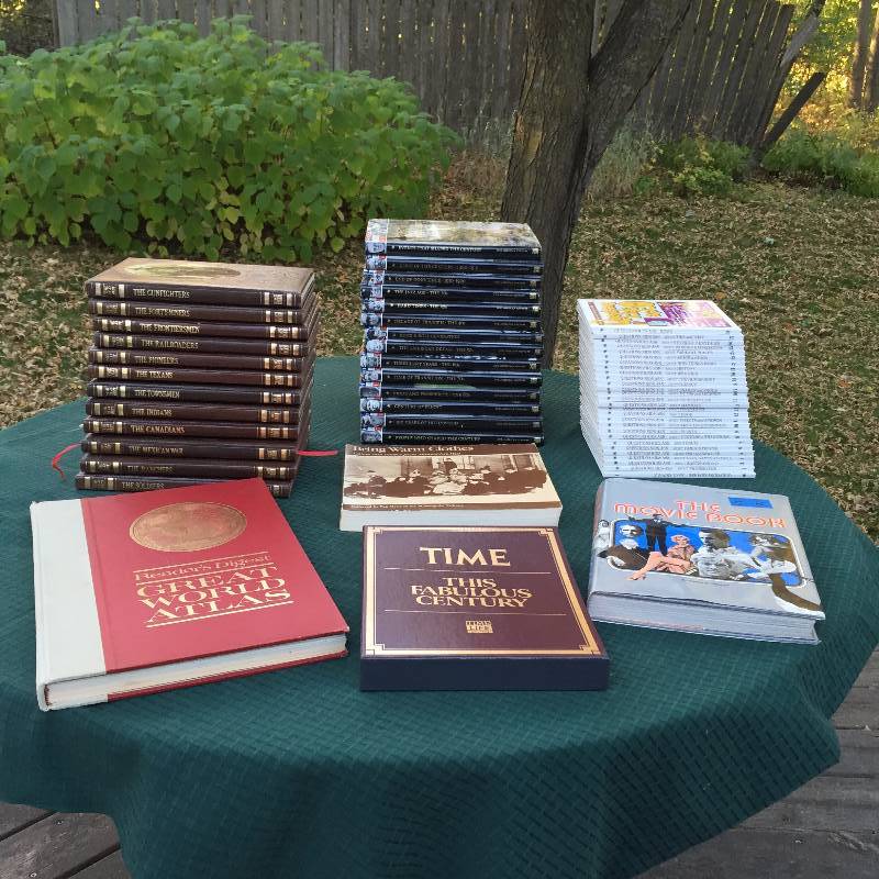 lot 111 image: Historical and Reference Book Sets Our American Century, Questions Kids Ask, The Old West, Bring Warm Clothes (Pics from Old Minnesota), The Movie Book, Readers Digest Great World Atlas, Time This Fabulous Century