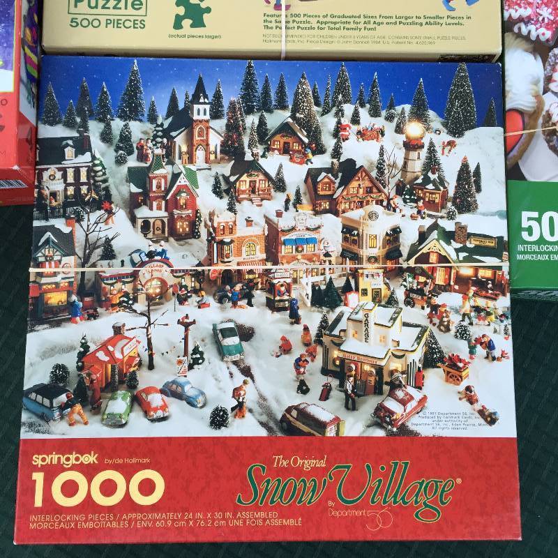 lot 112 image: Vintage X-mas Christmas Puzzles - Department 56 Springbok