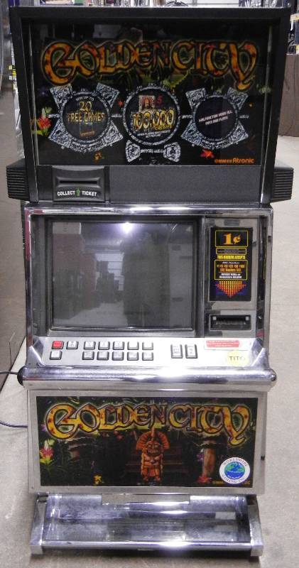 lot 1005 image: ATRONIC CASHLINE GOLDEN CITY SLOT MACHINE