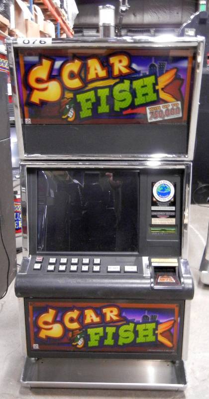 lot 1010 image: KONAMI HERCULITE SCAR FISH SLOT MACHINE
