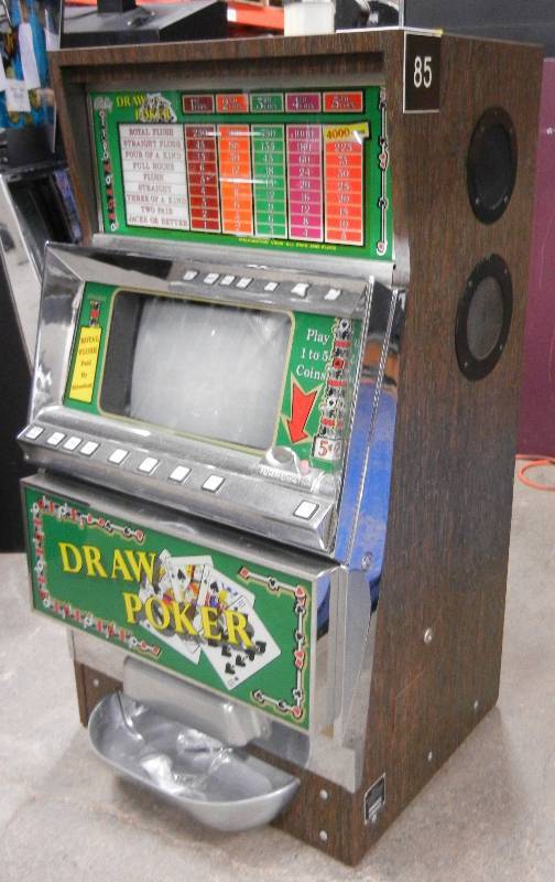 lot 1012 image: BALLY V1000 VIDEO POKER SLOT MACHINE - HANDYMAN SPECIAL