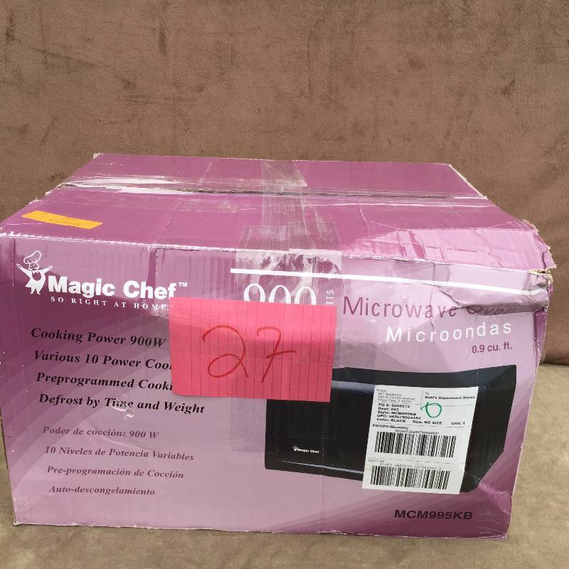 lot 27 image: Microwave 0.9 CU