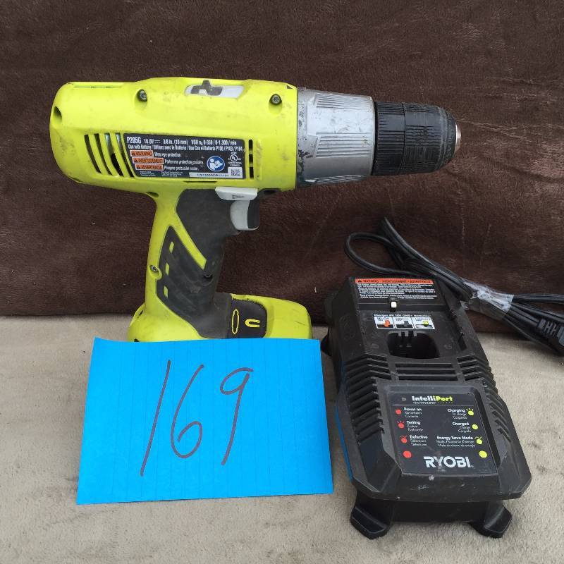 lot 169 image: Ryobi Cordless Drill Battery and Charger - works