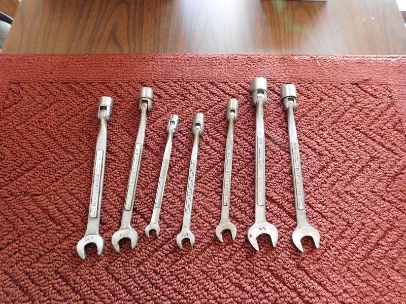 lot 14 image: 7 craftsman Socket Head Open End Spanner Combination Wrench Tool