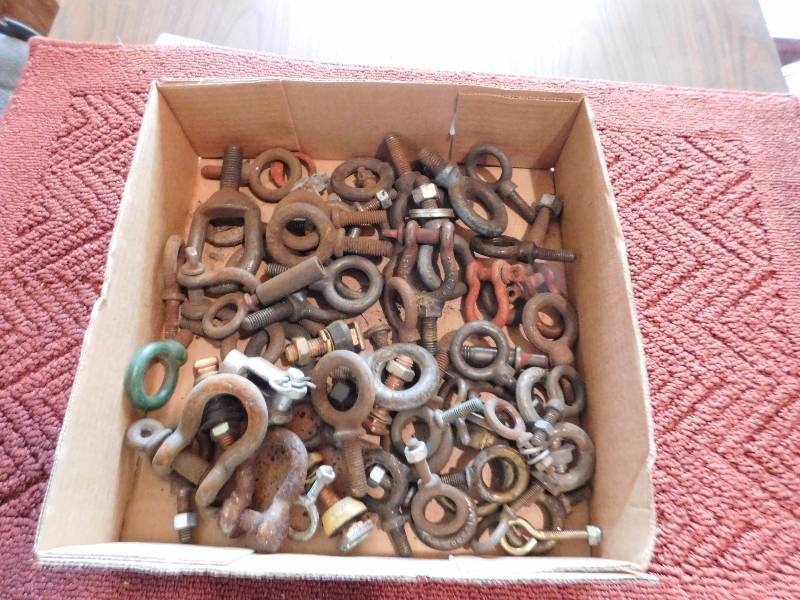 lot 35 image: very large lot of vintage eye bolts