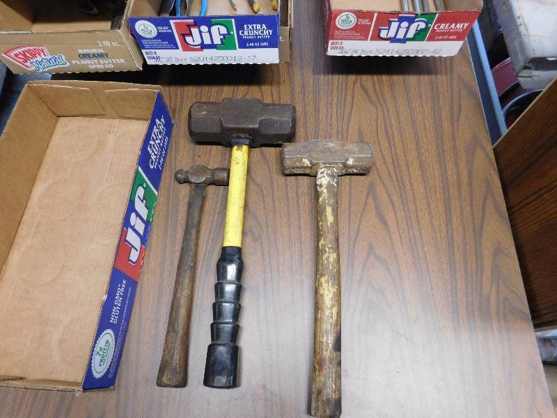 lot 57 image: hammers 2 are hand held sledge hammers