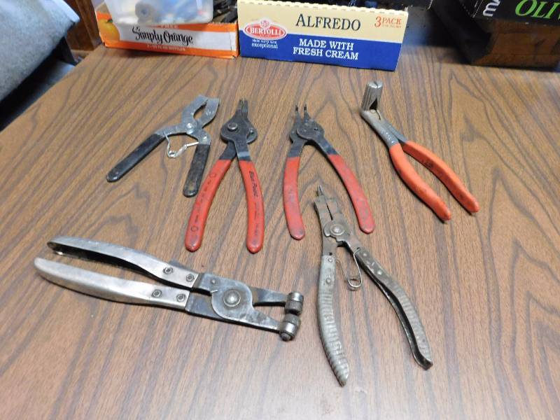 lot 90 image: pliers snap ring, lock ring, retaining ring and more see photos
