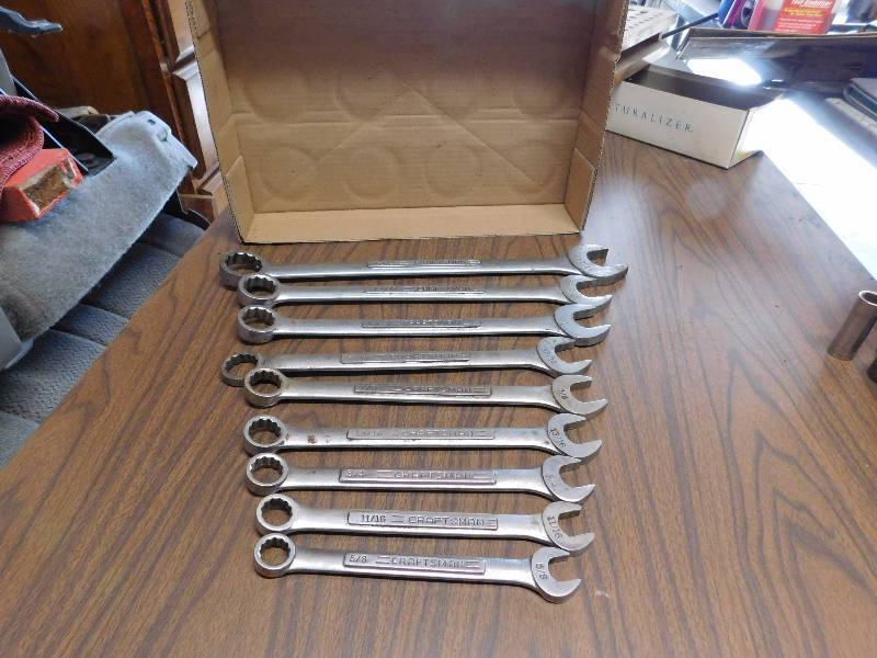 lot 127 image: 9 standard Craftsman wrenches from 58 to 1-14
