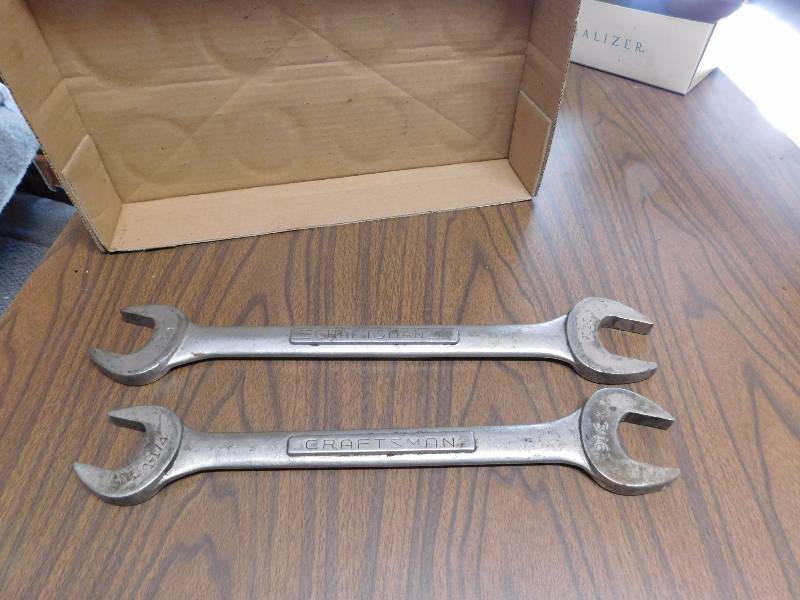 lot 128 image: 2 standard Craftsman wrenches one 1-38 & 1-716 and one 1-14 & 1516