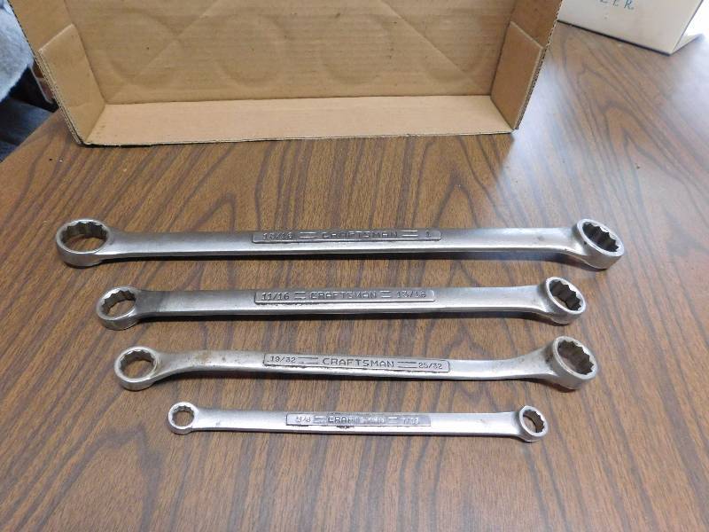 lot 132 image: 4 standard Craftsman wrenches see photos