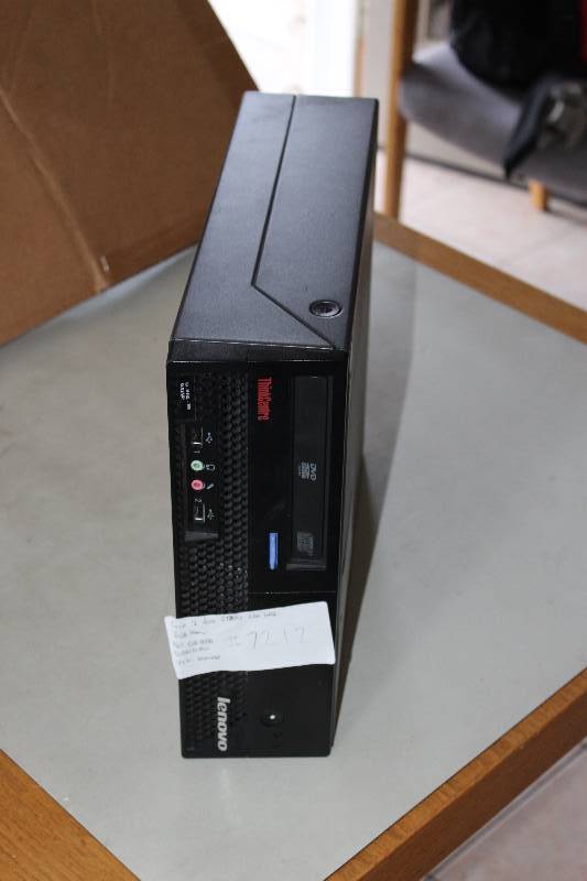 lot 8 image: Lenovo desktop, core 2 duo e7300 2.6GHz, 2GB ram, 160GB Hard drive, DVDCD burner, vista business, tested and operational