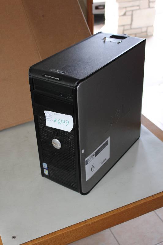 lot 6 image: Dell desktop core 2 duo 2.53Ghz, 4GB ram, 80 GB Hard drive, DVD-ROM, Vista Business installed, tested and operational