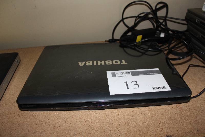 lot 13 image: Toshiba laptop with ac adapter, AS IS for parts