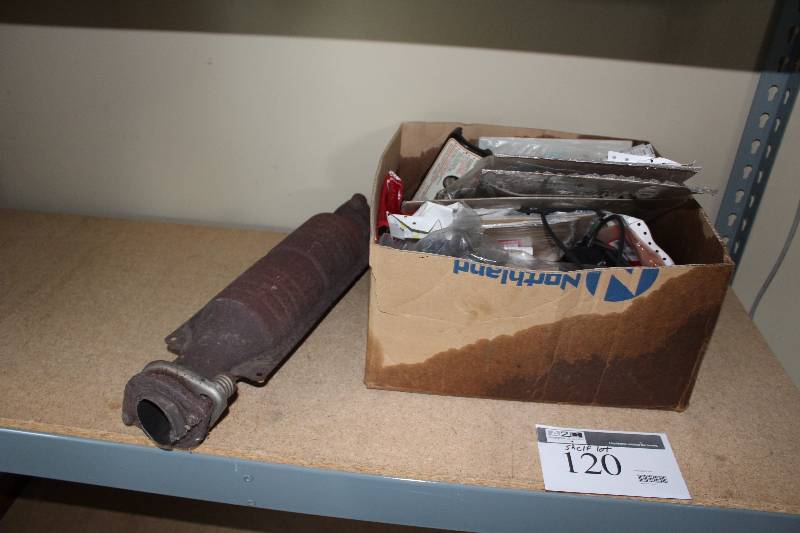 lot 120 image: used catalytic converter, misc parts as is