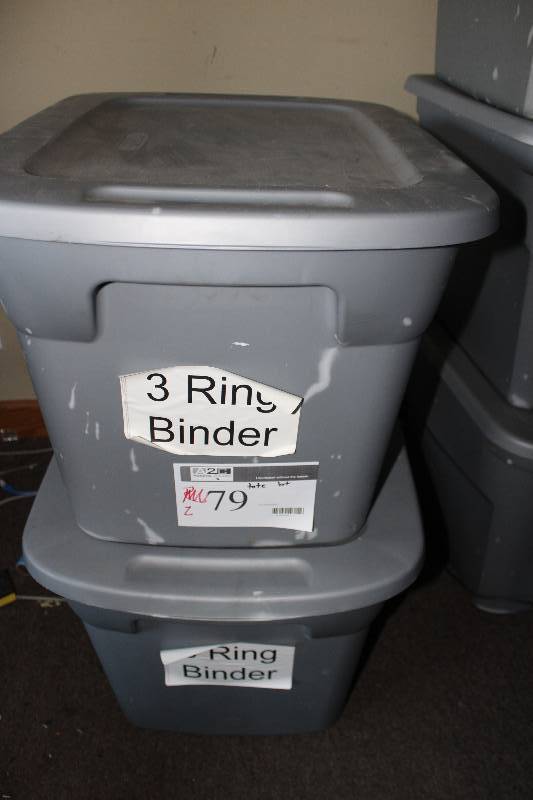 lot 79 image: 3 ring binders, in grey bins, tested and operational