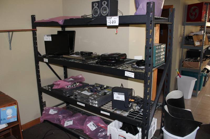 lot 149 image: metal rack with metal shelving, tested and operational