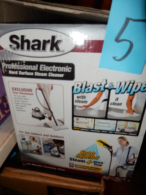 lot 5 image: SHARK, Professional Electronic Hard Surface Steam Cleaner, New in Box