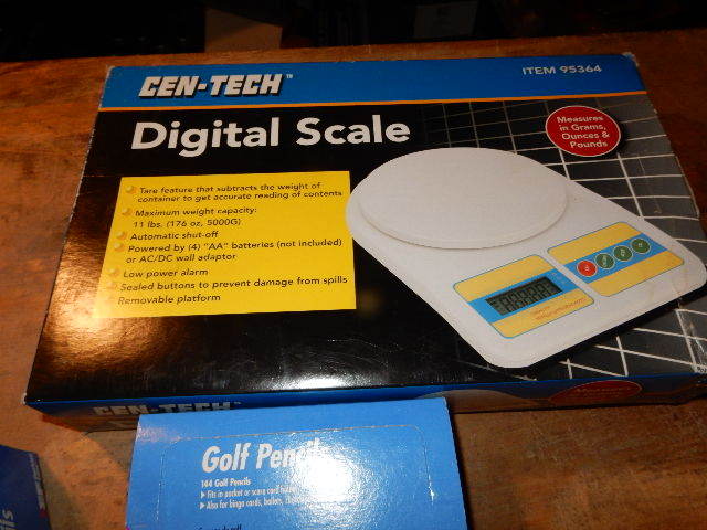 lot 29 image: Large lot of Pencils, Sharpeners.  Digital Scale, First Aid Kit