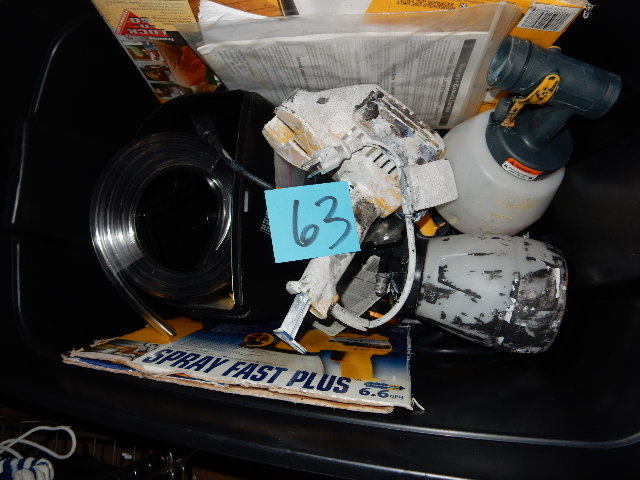 lot 63 image: Wagner Cordless Power Roller, Spray painter, Tape and taping machine, Roller Washer.. All untested