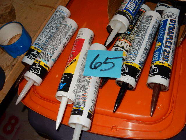 lot 65 image: 12 Tubes of All purpose and Misc. kinds of sealant.. Please inspect