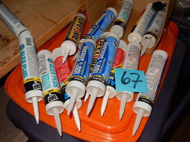 lot 67 image: 14 Tubes of All purpose and Misc. kinds of sealant.. Please inspect