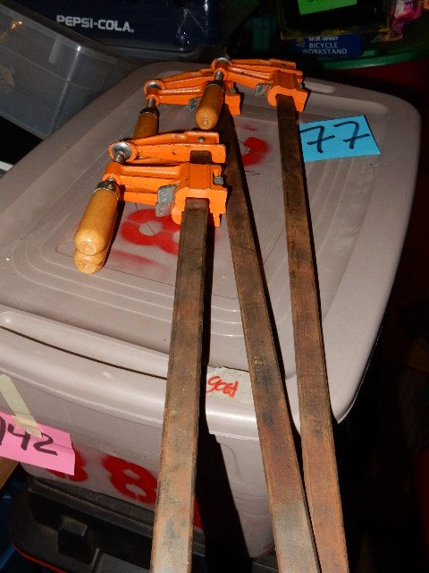 lot 77 image: 2, 18 in Jorgensen Wood Clamps 2, 24in Jorgensen Wood Clamps