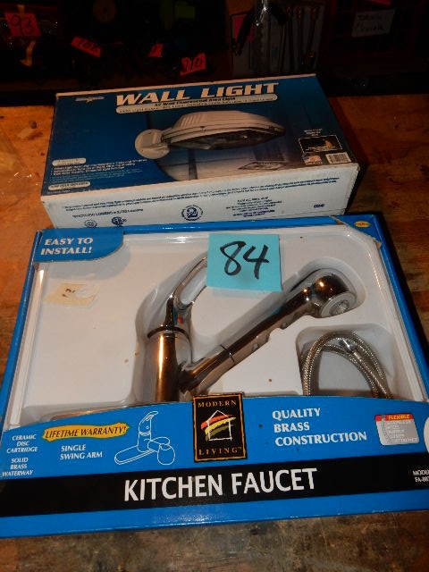 lot 84 image: Kitchen Faucet, Wall light