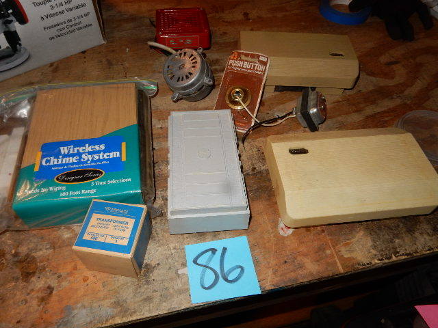 lot 86 image: Misc. Door Bells.. 1, Wireless with 2 buttons,  2, NUTONE others as pictured