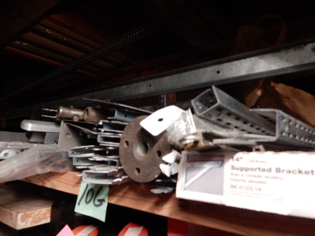 lot 10G image: Large number of Wall brackets and shelving Hardware.. Not all in the lead picture.. Look at the other pictures