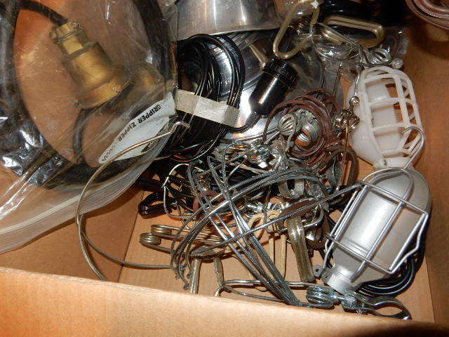 lot 96 image: Lot of HANGING Lamp hardware.. See pictures