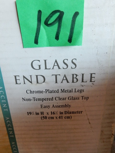 lot 191 image: Glass End Table