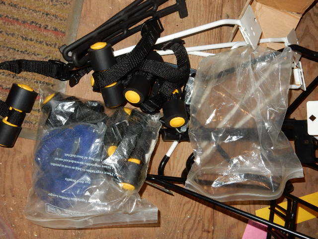 lot 225 image: Misc. Bicycle Racks, Hanging items