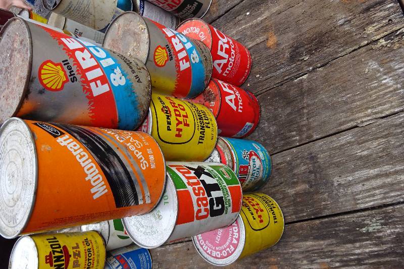 Empty Oil Cans Vintage