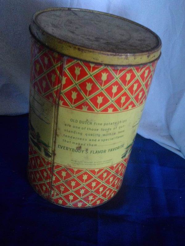 lot 222 image: vintage old dutch potato chip can