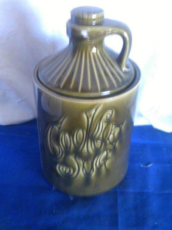 lot 228 image: vintage glass cookie jug