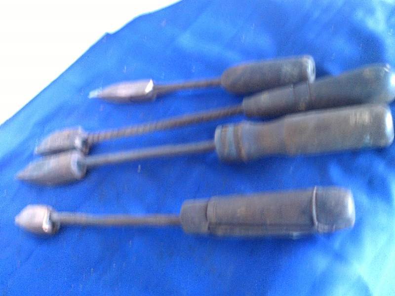 lot 281 image: set of 4vintage brass tipped soldering irons