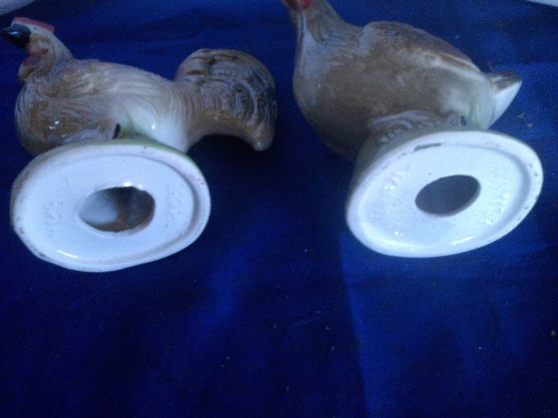 lot 237 image: 2 vintage glass chickens