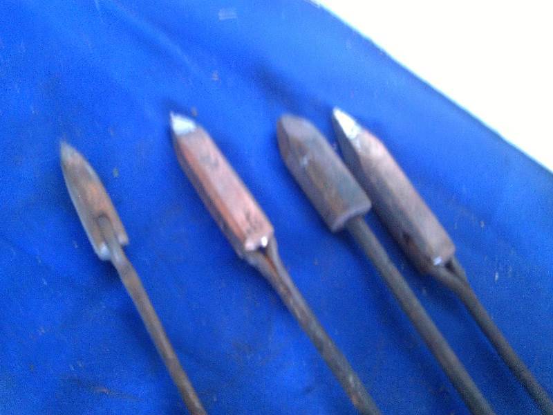 lot 283 image: 4 vintage brass tipped soldering irons
