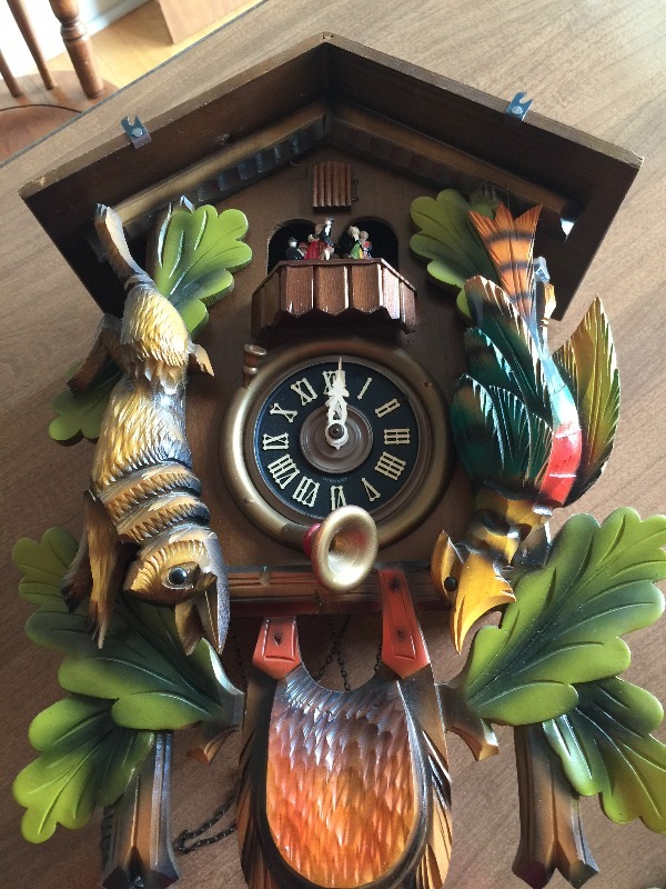 lot 11 image: Musical German Coo Coo Clock, with lots of movements and figures