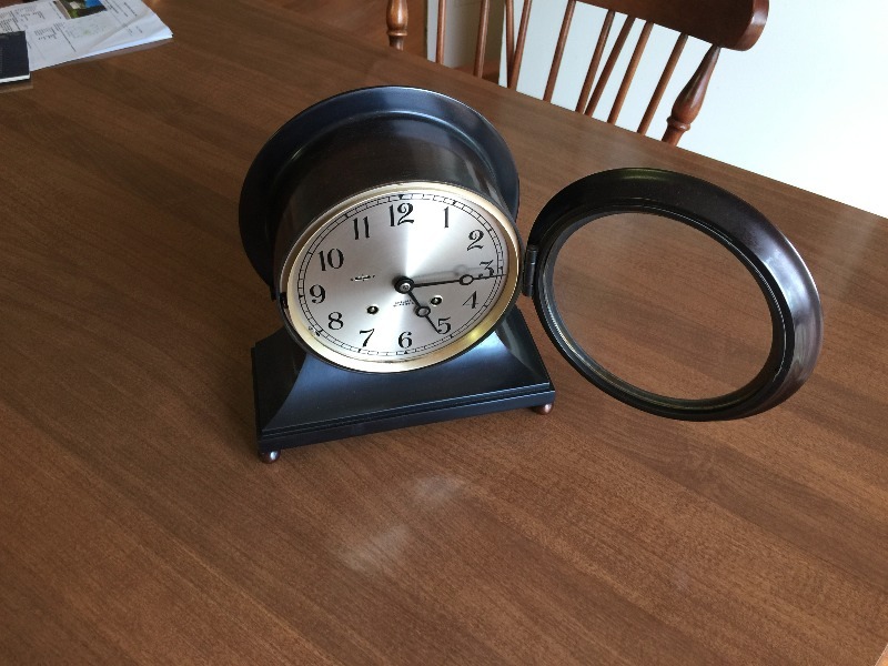 lot 56 image: Ships Bell Clock, by Chesea, A Collectors Item, made by Chelsea on or after 1959. Best estimate of the date made would be 1963.