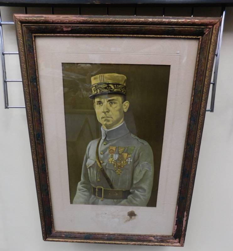 lot 8 image: Antique framed print of WW1 General Milan Rastislav tefnik
