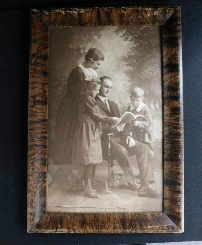 lot 5 image: antique framed victorian era family photographs