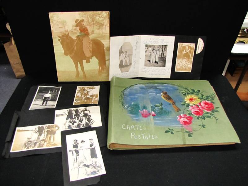 lot 234 image: vintage postcard album & photographs