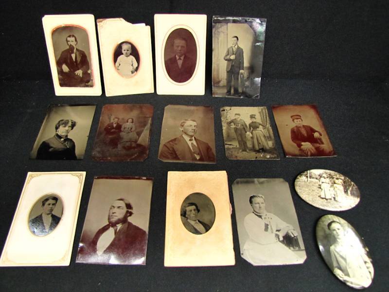 lot 238 image: Antique tintype photographs