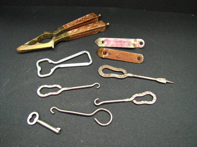 lot 113 image: vintage beer bottle openers, church key, walnut cracker & more