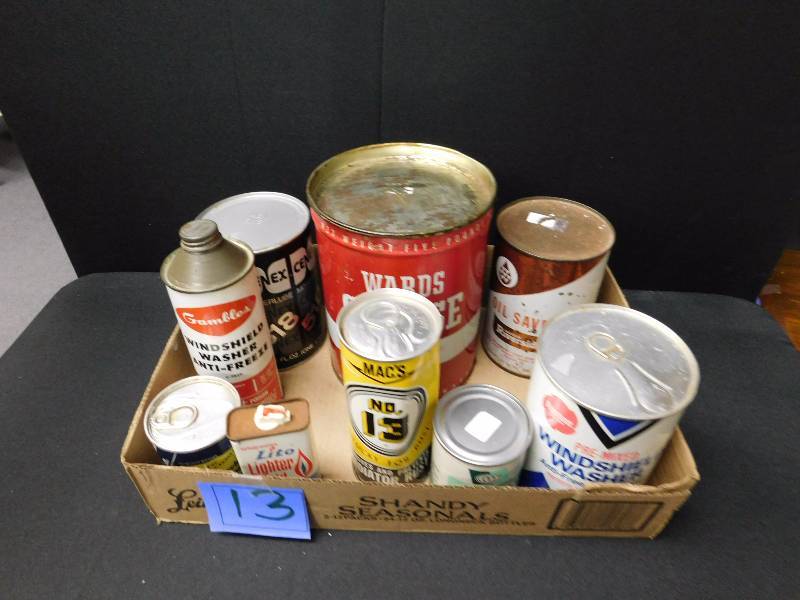 lot 13 image: several oil advertising items vintage and collectible
