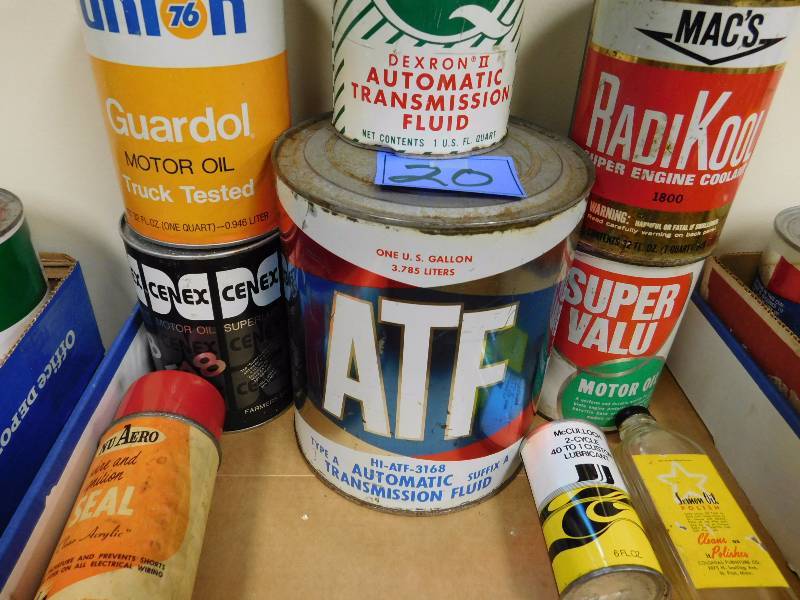 lot 20 image: vintage oil cans & more